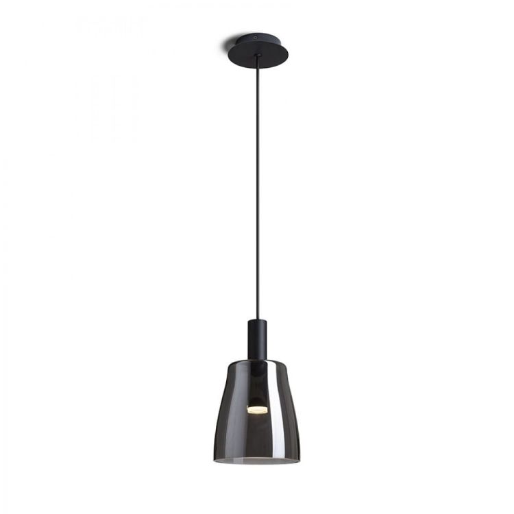 BELLINI M LED wisząca czarna szkło przydymione 230V LED 5W 30° 3000K