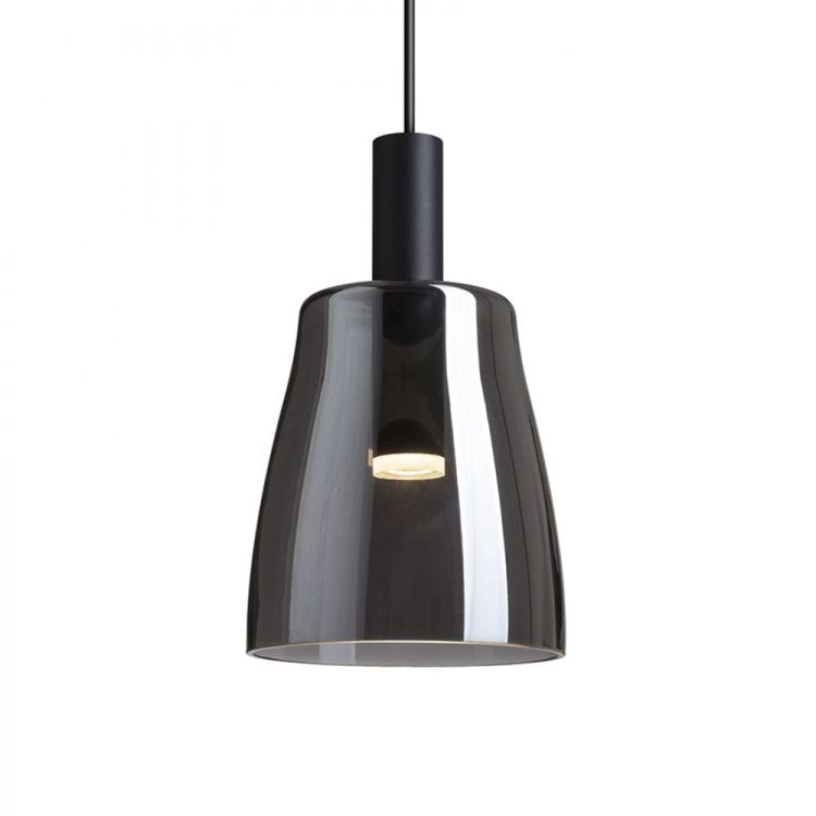 BELLINI M LED wisząca czarna szkło przydymione 230V LED 5W 30° 3000K