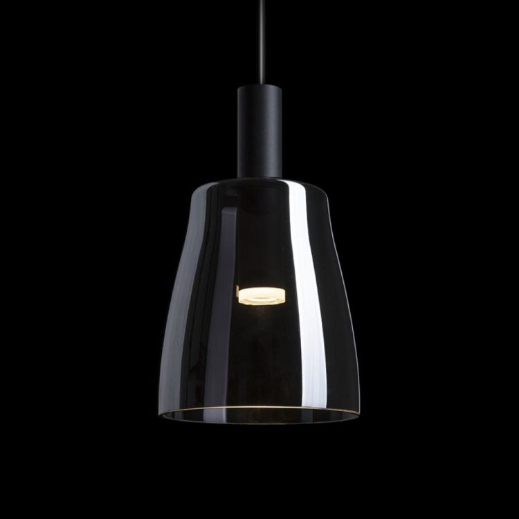 BELLINI M LED wisząca czarna szkło przydymione 230V LED 5W 30° 3000K