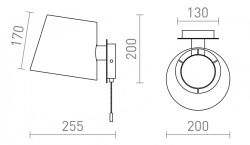 SELENA ścienna czarna 230V E27 15W