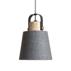 CHOUPETTE wisząca szaroczarna textil/drewno 230V E27 15W