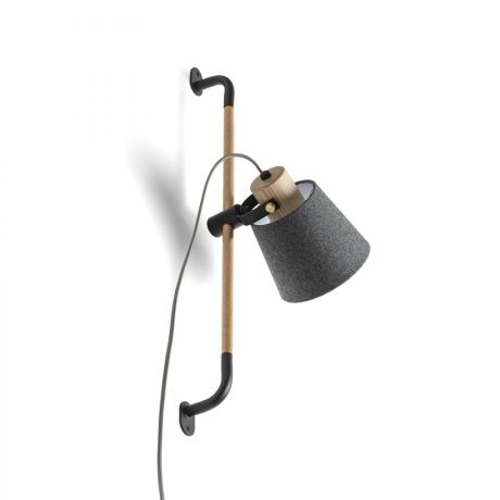 Przejdź do produktu CHOUPETTE ścienna regulowana szaroczarna textil/drewno 230V LED E27 11W