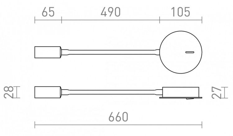 VALE ścienna czarna 230V LED 3W 30° 3000K