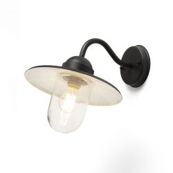 BEACON ścienna czarna szkło teksturowane 230V E27 60W IP44