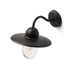 BEACON ścienna czarna szkło teksturowane 230V E27 60W IP44