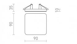 BJORK SQ 9 wpuszczana biała  230V LED 6W  3000K