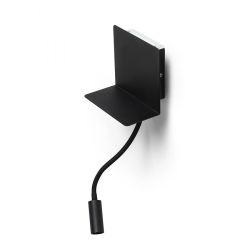 ROSTAM ścienna z USB czarna 230V LED 2x3W 3000K