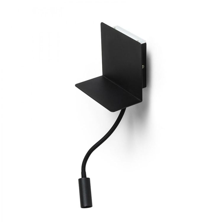 ROSTAM ścienna z USB czarna 230V LED 2x3W 3000K