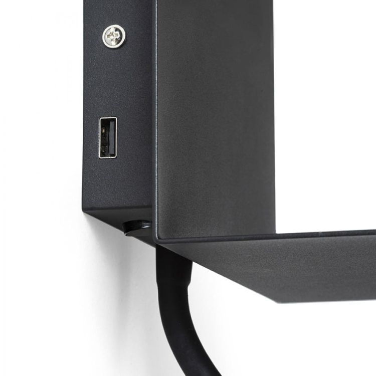 ROSTAM ścienna z USB czarna 230V LED 2x3W 3000K
