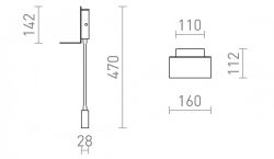 ROSTAM ścienna z USB czarna 230V LED 2x3W 3000K