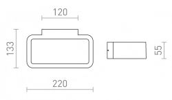 TAPA ścienna biała  230V LED 6W IP54  3000K