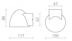BOURDON ścienna antracyt  230V GU10 35W IP54
