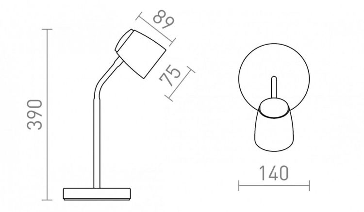 JOLI stołowa czarna  230V LED GU10 10W