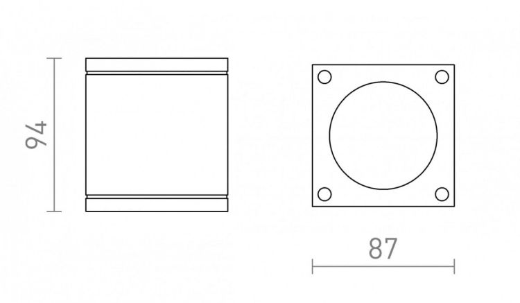RODGE sufitowa antracyt  230V GU10 35W IP54