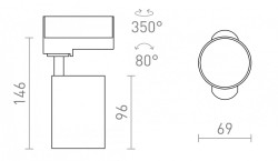 CONNOR do  szyny 3-faz czarna/złota  230V LED GU10 10W