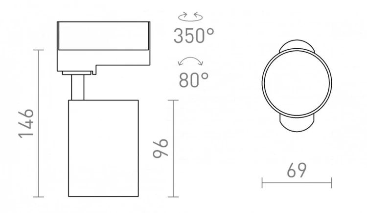 CONNOR do  szyny 3-faz biała/czarna  230V LED GU10 10W