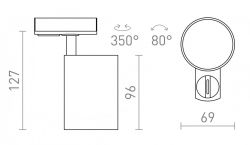 CONNOR do  szyny 1-faz biała/czarna  230V LED GU10 10W