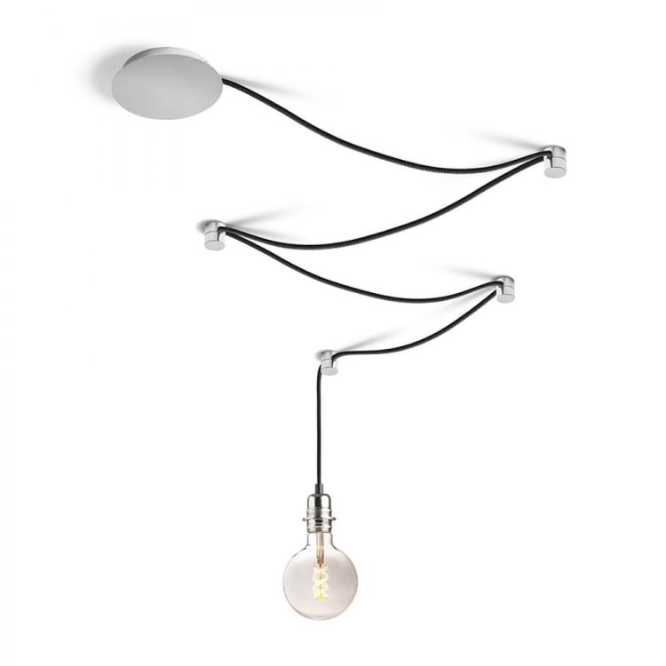 SPIDER I zestaw wiszący czarna chrom 230V E27 15W