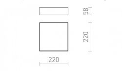 LARISA SQ 22 sufitowa czarna  230V LED 20W  3000K