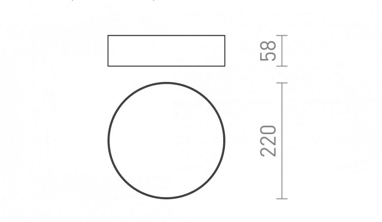 LARISA R 22 sufitowa czarna  230V LED 20W  3000K