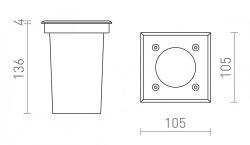 ORBU SQ 10 wpuszczana  stal nierdzewna 230V LED GU10 15W IP67