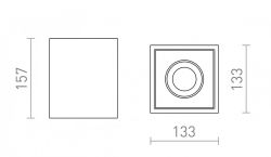 COLES SQ sufitowa  gipsowa 230V LED GU10 15W