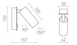 TAPIO I SQ ścienna czarna  230V LED 4.5W  3000K