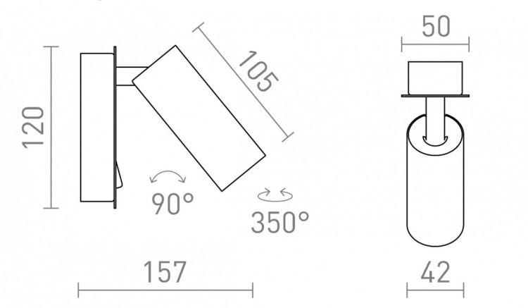 TAPIO I SQ ścienna czarna  230V LED 4.5W  3000K