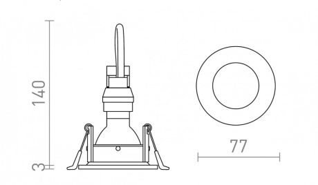 Przejdź do produktu ZURI R wpuszczana czarna  230V GU10 35W