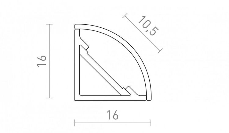 LED PROFILE E natynkowy 1m