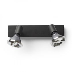 TRICA II ścienna czarna  230V GU10 2x25W