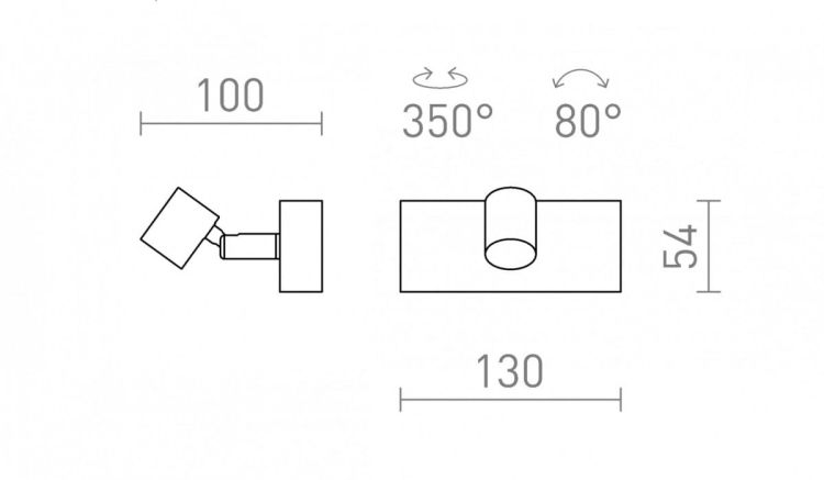 TRICA I ścienna czarna  230V GU10 25W