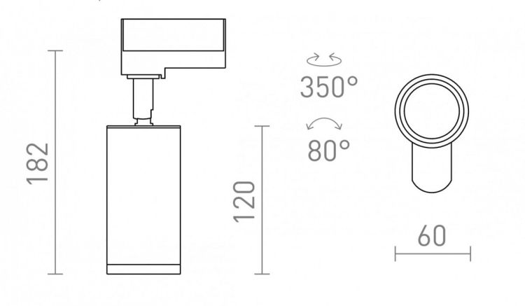 BELENOS do szyny 3-faz czarna  230V LED GU10 9W