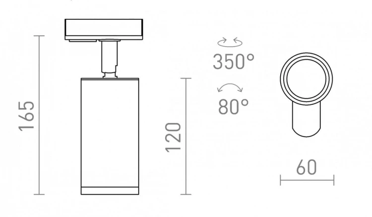 BELENOS do szyny 1-faz czarna  230V LED GU10 9W