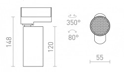 FORZA do szyny 3-faz czarna  230V LED GU10 10W