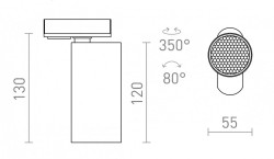 FORZA do szyny 1-faz czarna  230V LED GU10 10W