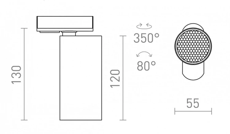 FORZA do szyny 1-faz czarna  230V LED GU10 10W