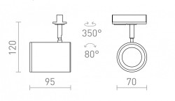 CADENZA do szyny 1-faz czarna  230V LED GU10 10W
