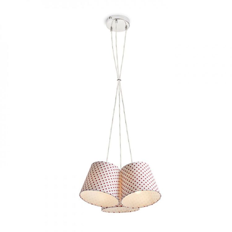 NANCY III wisząca biała/czerwona  230V E14 3x11W