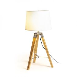 ALVIS stojak stołowa  bambus/chrom 230V E27 28W