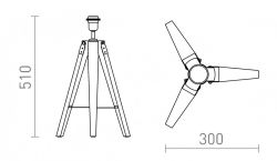 ALVIS stojak stołowa  bambus/chrom 230V E27 28W