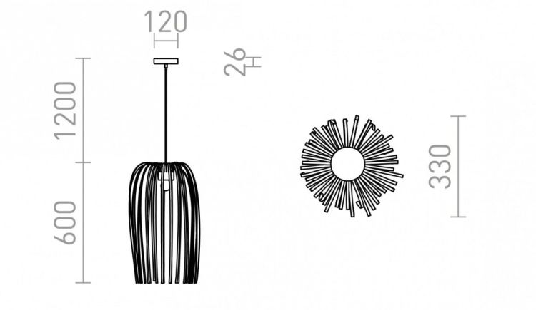 ZALA wisząca białe PVC/czarna  230V E27 15W