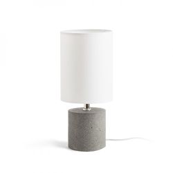 CAMINO stołowa z abażurem biała cement 230V E27 28W