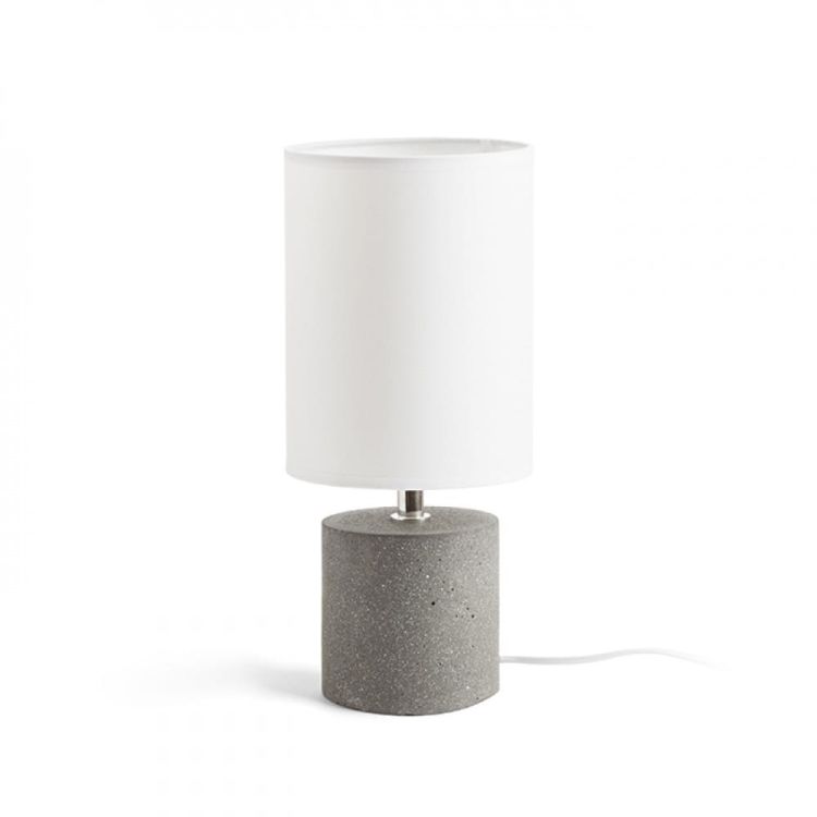 CAMINO stołowa z abażurem biała cement 230V E27 28W