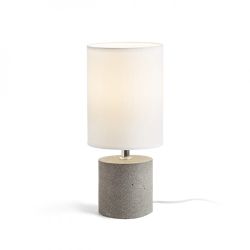 CAMINO stołowa z abażurem biała cement 230V E27 28W