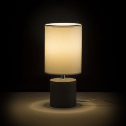 CAMINO stołowa z abażurem biała cement 230V E27 28W