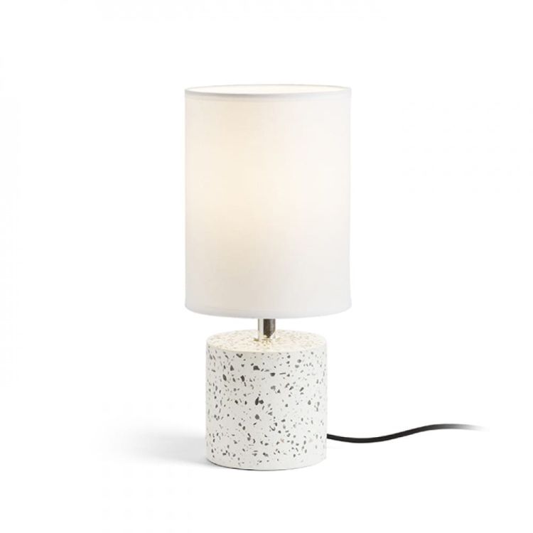 CAMINO stołowa z abażurem biała decor teraco 230V E27 28W