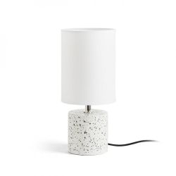 CAMINO stołowa z abażurem biała decor teraco 230V E27 28W