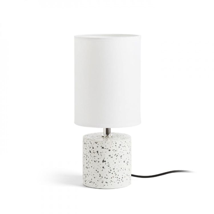 CAMINO stołowa z abażurem biała decor teraco 230V E27 28W