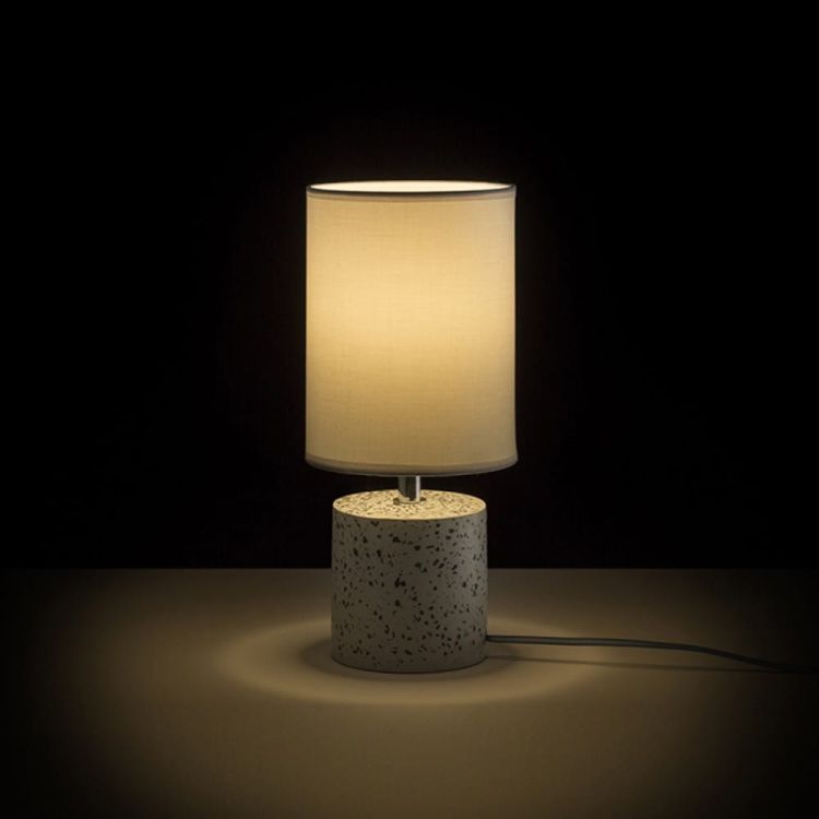 CAMINO stołowa z abażurem biała decor teraco 230V E27 28W